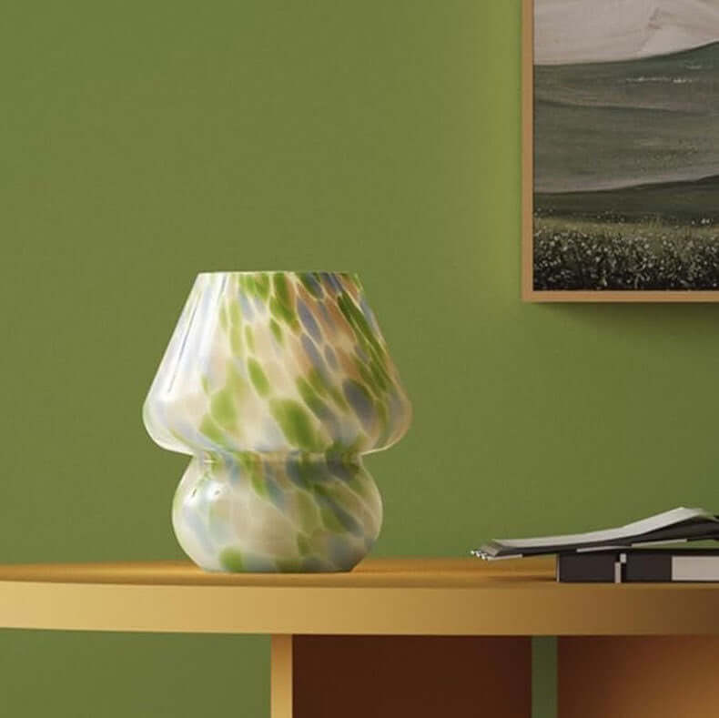 Lampe d'Ambiance Champignon – Applique de Nuit en Verre Crème Vintage