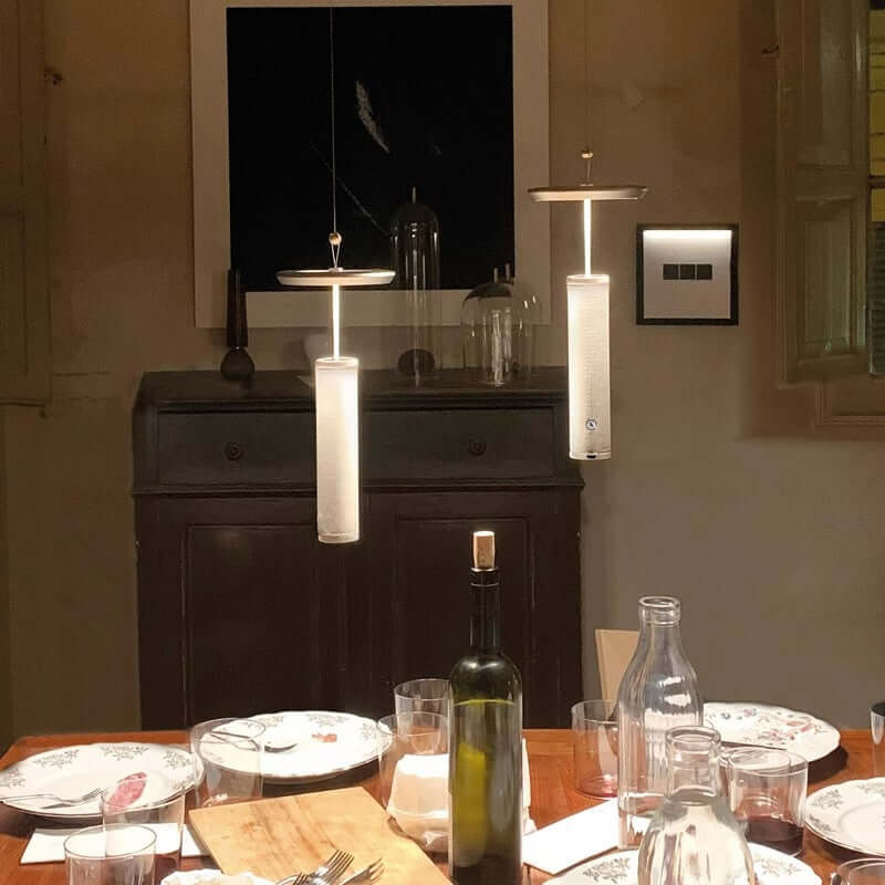 Lampe de Table Portable Rechargeable – Design Moderne en Aluminium &amp; Cuir