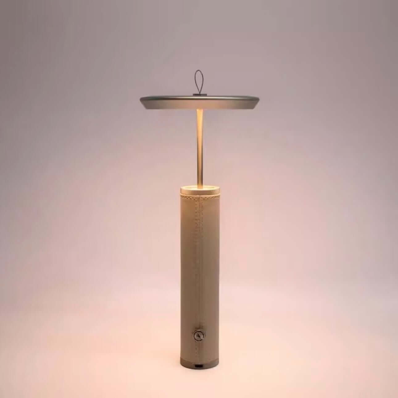 Lampe de Table Portable Rechargeable – Design Moderne en Aluminium &amp; Cuir