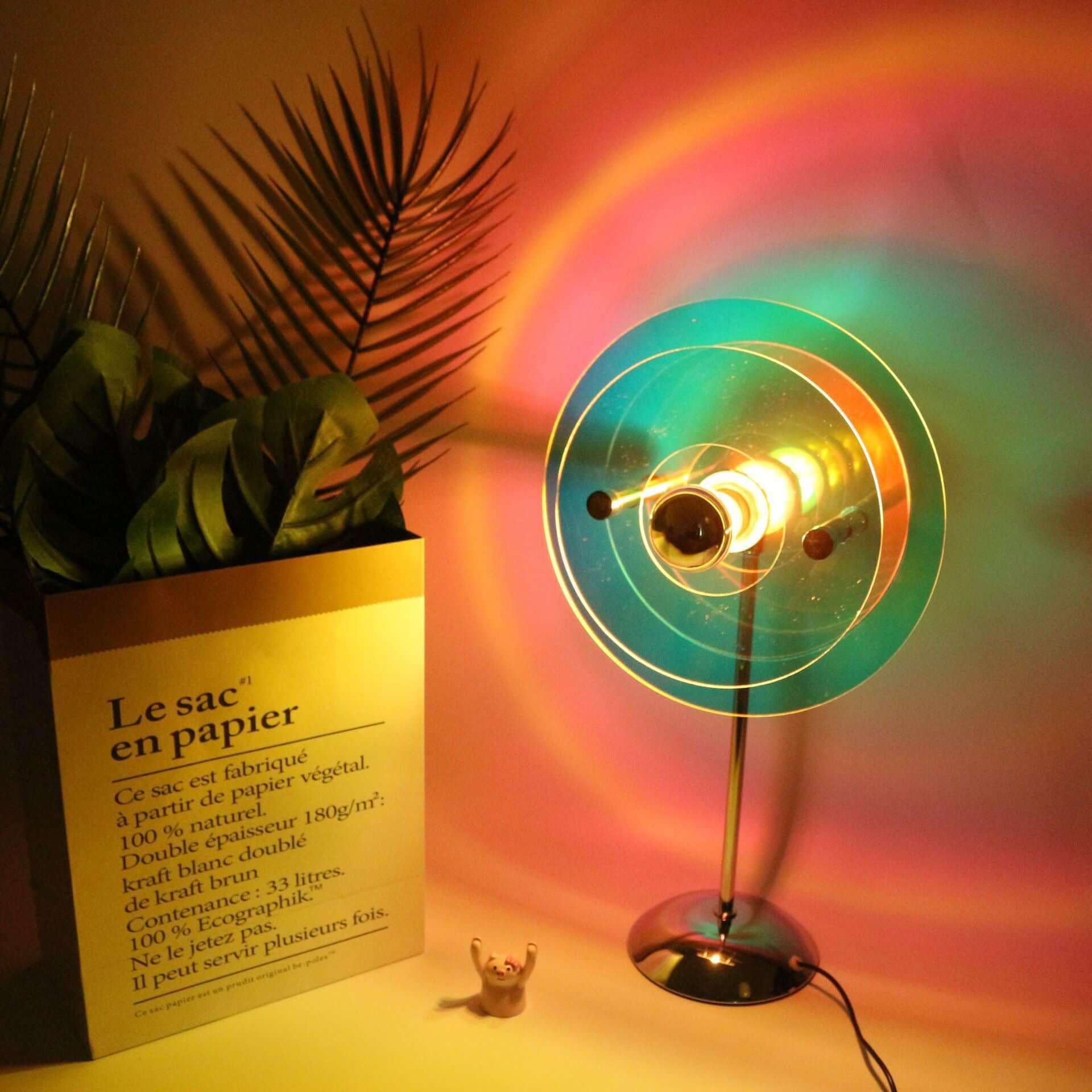 Lampe de Table Bauhaus – LED Acrylique Coloré, Alimentation USB