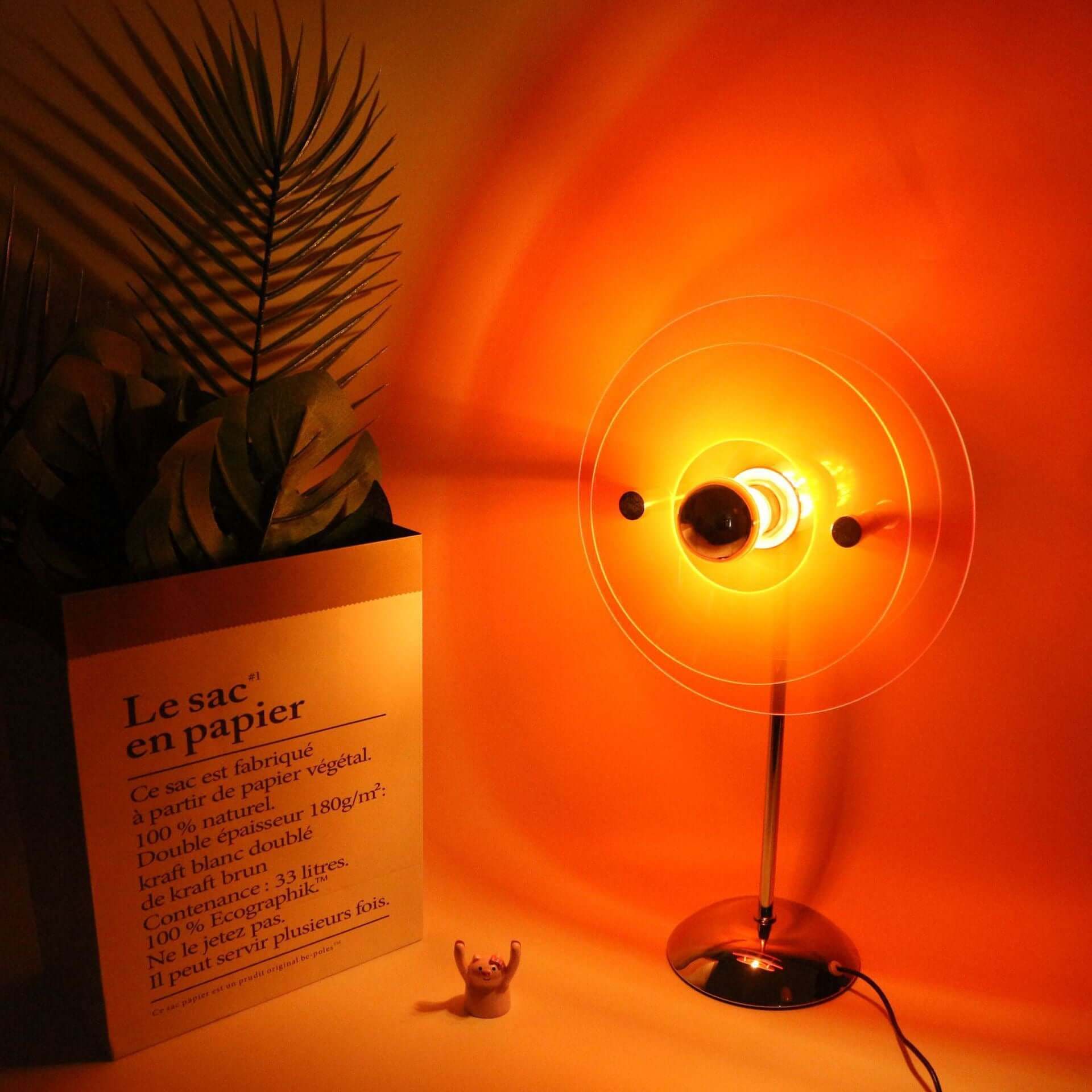 Lampe de Table Bauhaus – LED Acrylique Coloré, Alimentation USB