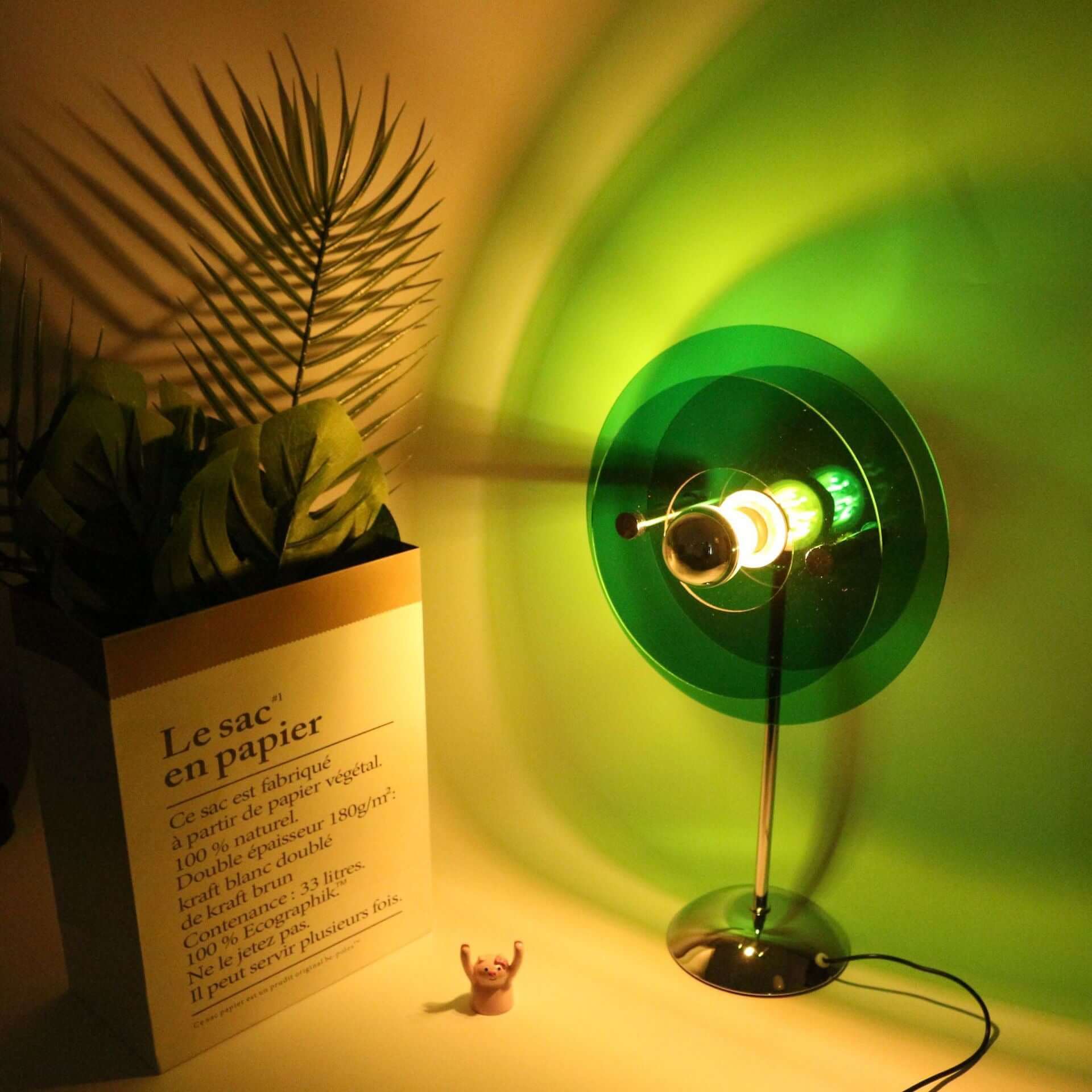 Lampe de Table Bauhaus – LED Acrylique Coloré, Alimentation USB
