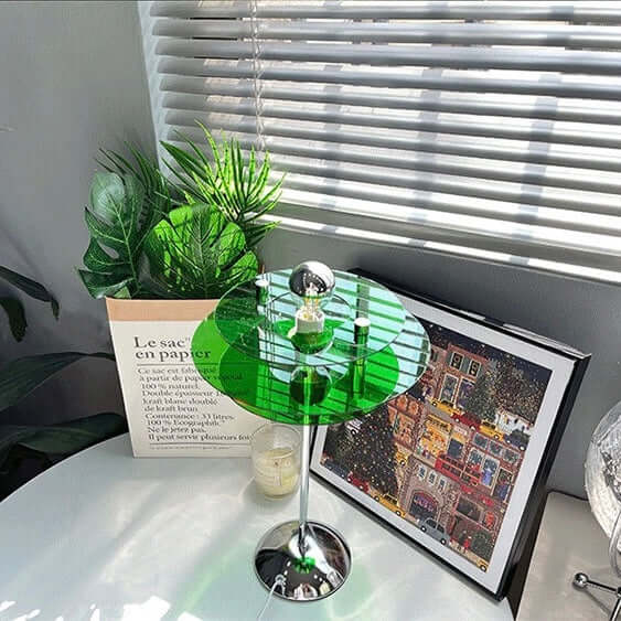Lampe de Table Bauhaus – LED Acrylique Coloré, Alimentation USB