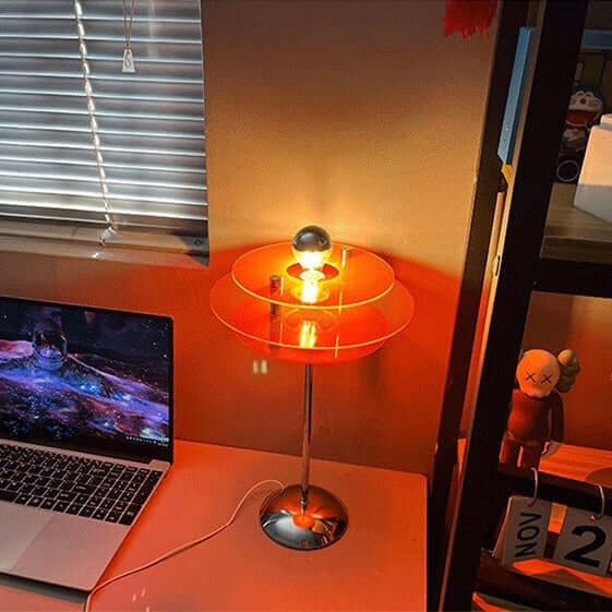 Lampe de Table Bauhaus – LED Acrylique Coloré, Alimentation USB