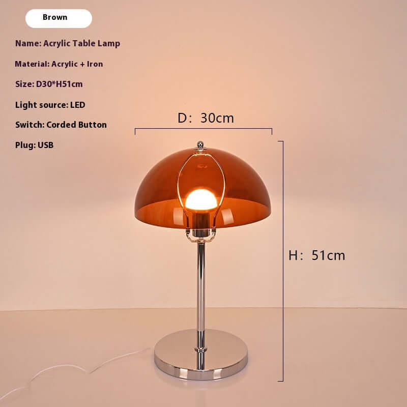 Lampe de Table Acrylique Bauhaus | Luminosité Ajustable & Lumière Douce