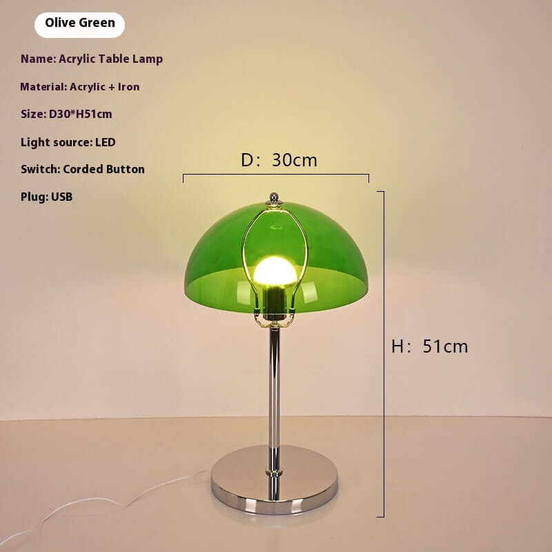 Lampe de Table Acrylique Bauhaus | Luminosité Ajustable & Lumière Douce