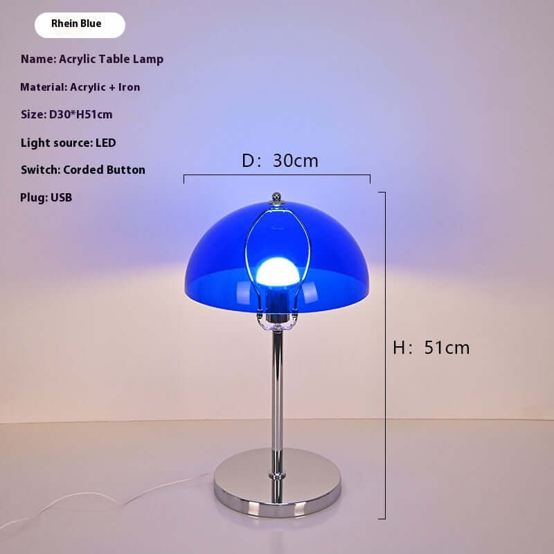 Lampe de Table Acrylique Bauhaus | Luminosité Ajustable & Lumière Douce