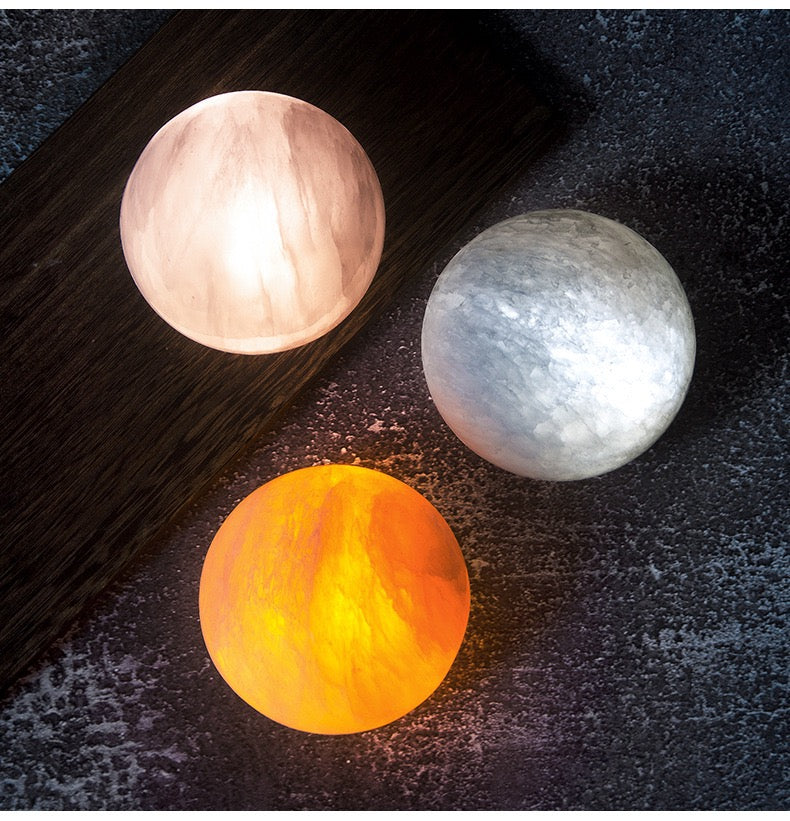 Lampe de Nuit LED en Forme d'Oeuf en Minerai Naturel – Lampe de Chevet pour Dormir