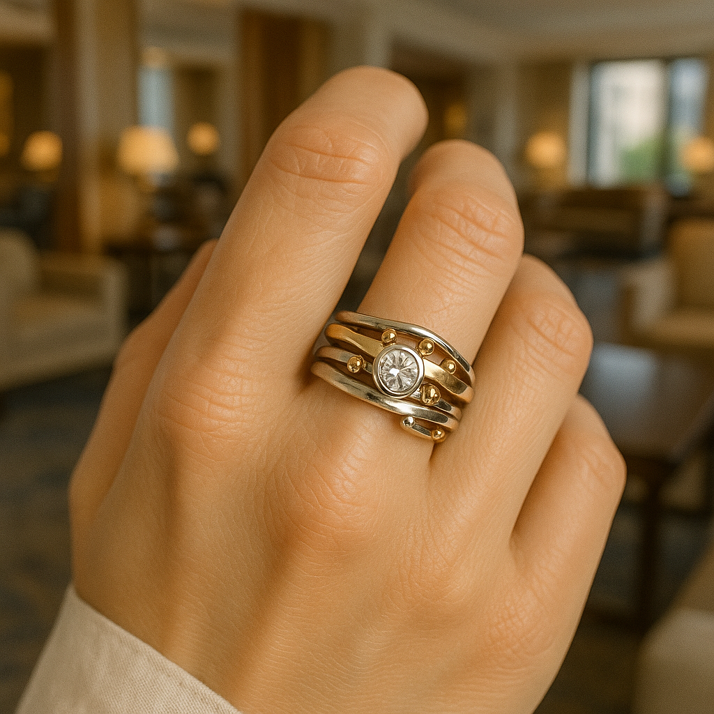 Royal - Bague Vintage en Or avec Incrustations
