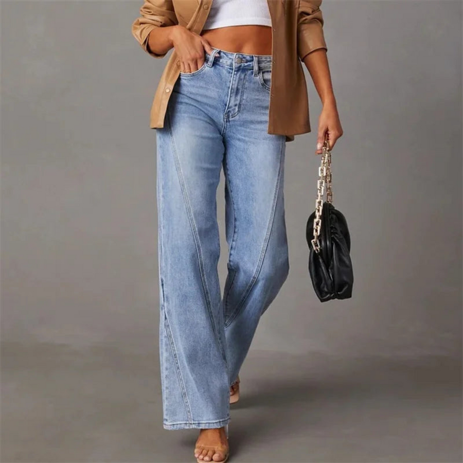 Vikki | Jean large taille haute élégant