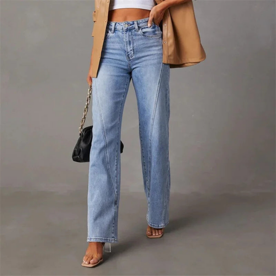 Vikki | Jean large taille haute élégant