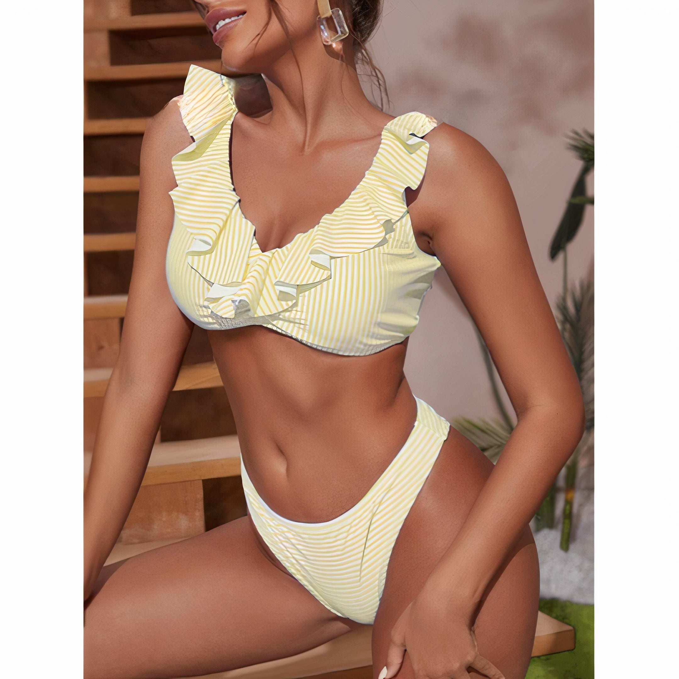 Ensemble de Bikini Crépuscule Doré – L'élégance rencontre la fraîcheur estivale