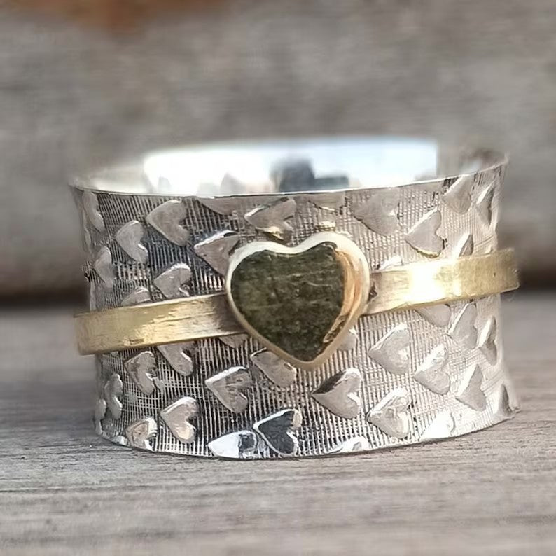 Bague en Argent Cœur Doré