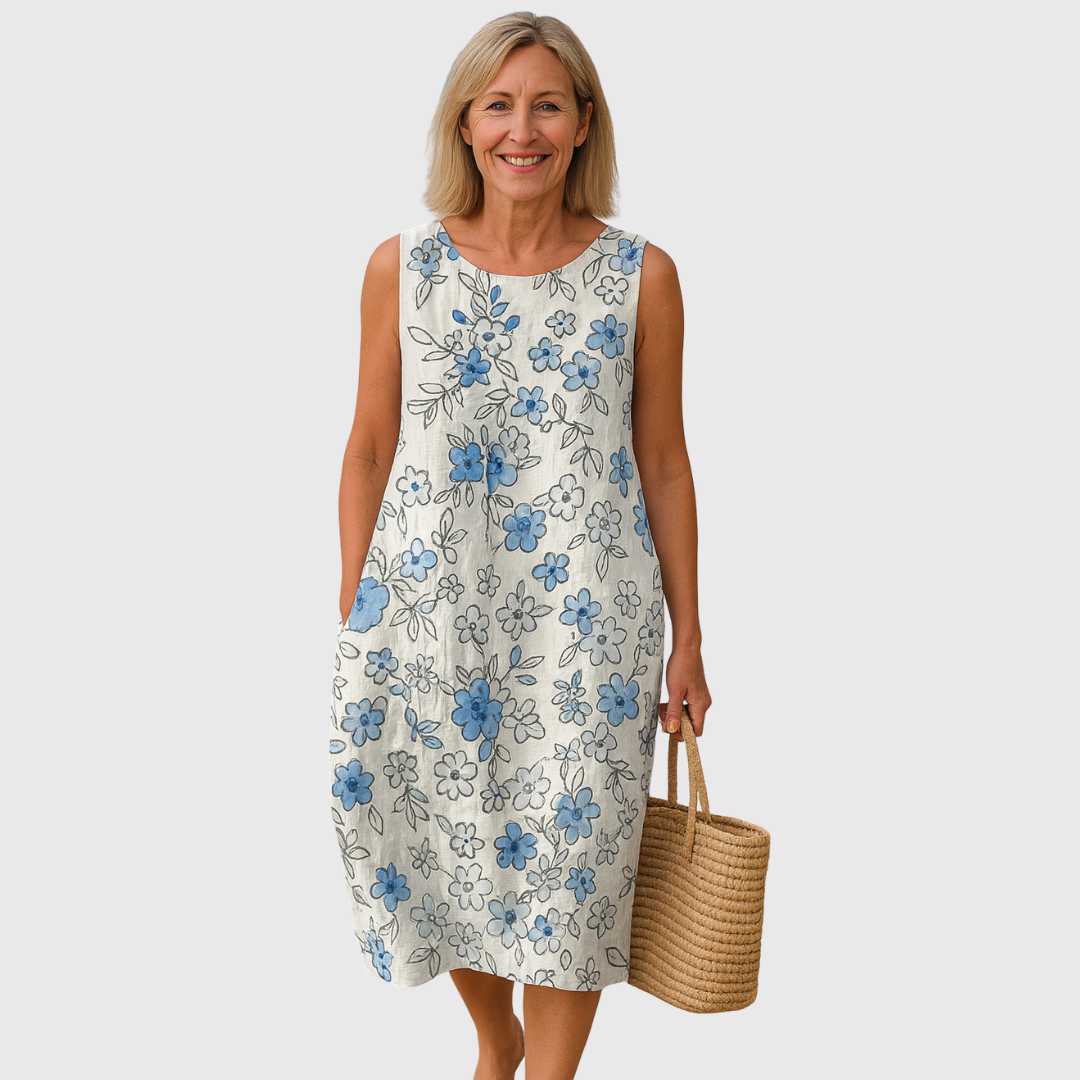 Cavell™ – Robe d'Été avec Imprimé Floral Frais & Coupe Ample