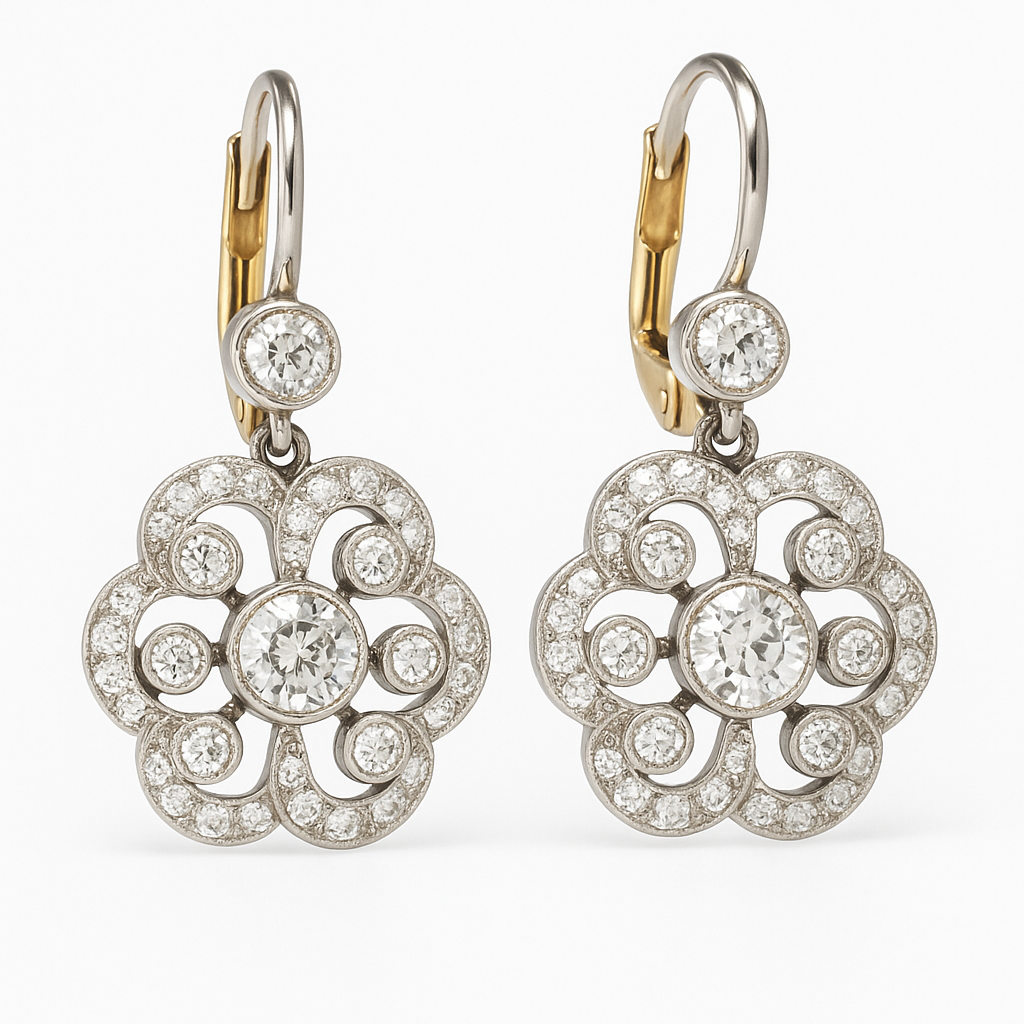 Boucles d'oreilles en cristal Mandala vintage