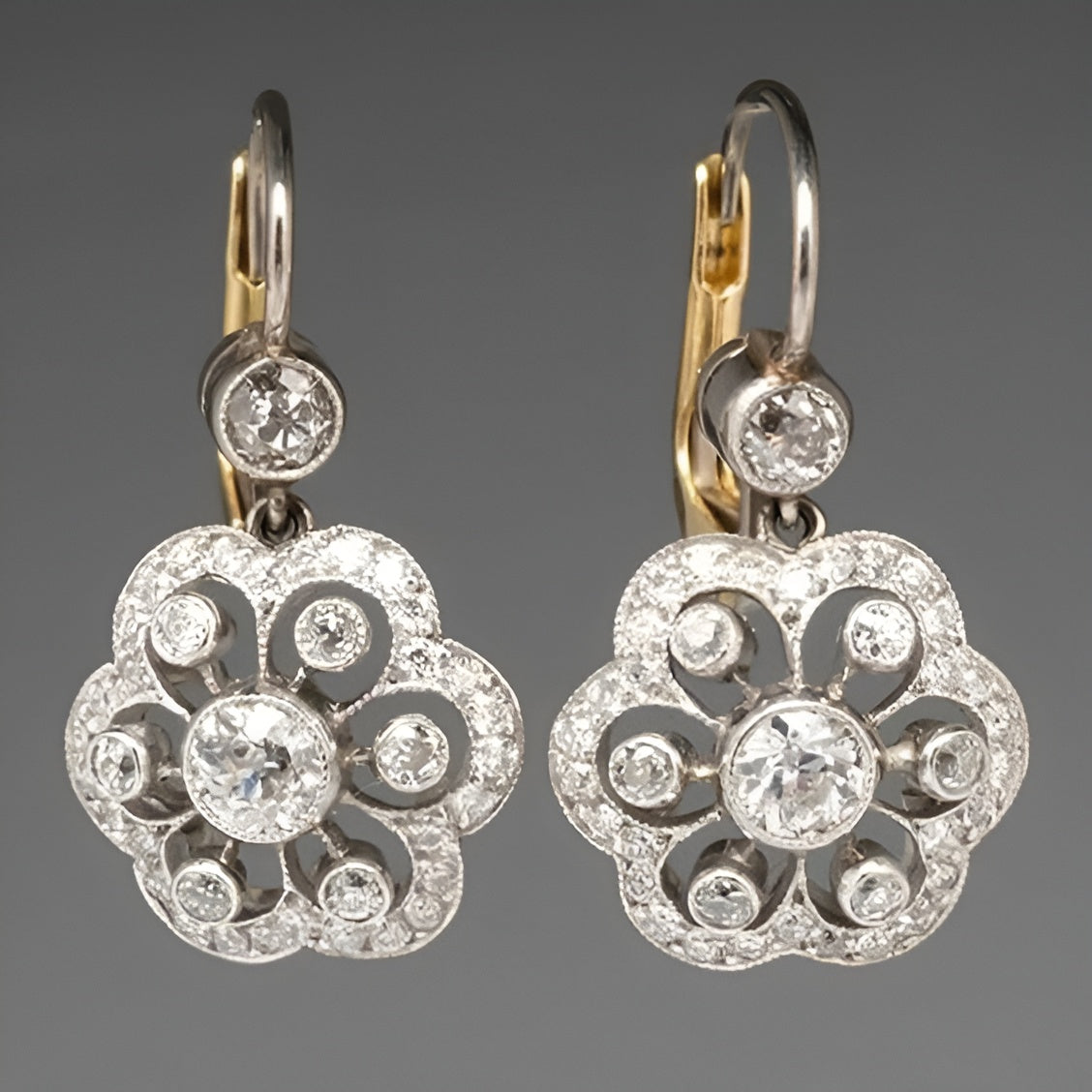 Boucles d'oreilles en cristal Mandala vintage