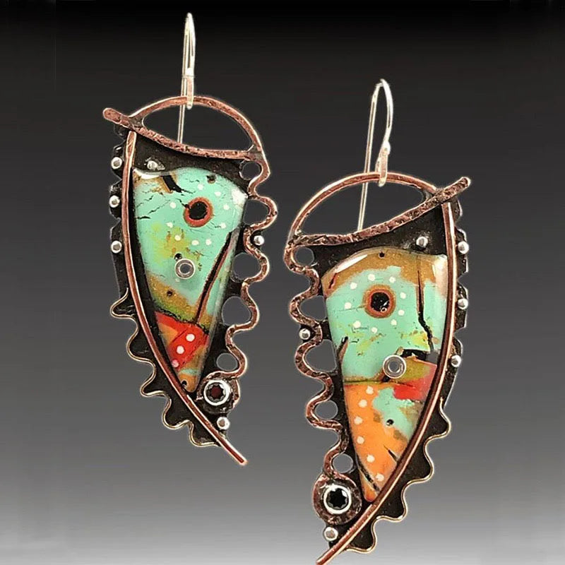 Boucles d'oreilles style peinture rétro