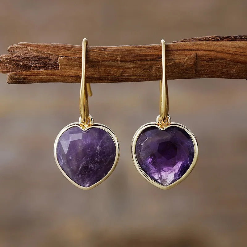 Boucles d'oreilles Vintage en forme de cœur