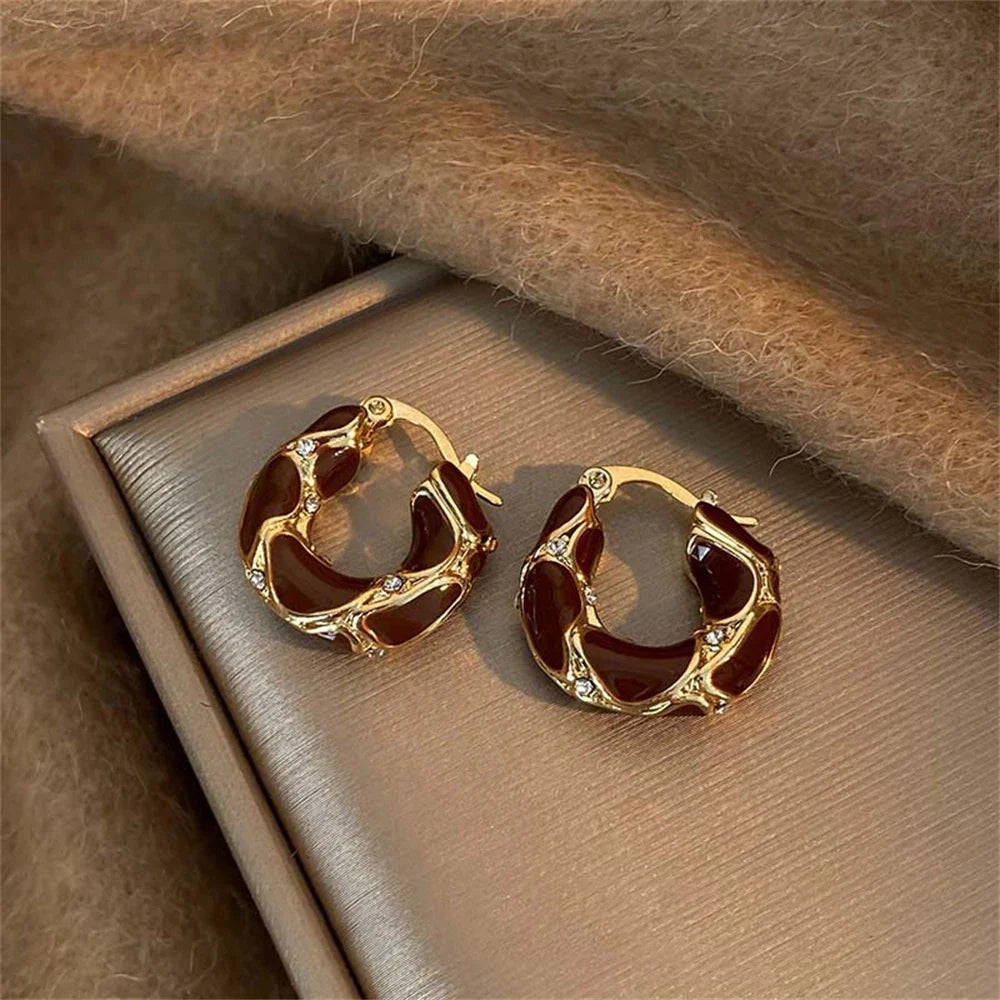 Boucles d'oreilles vintage exquises en or