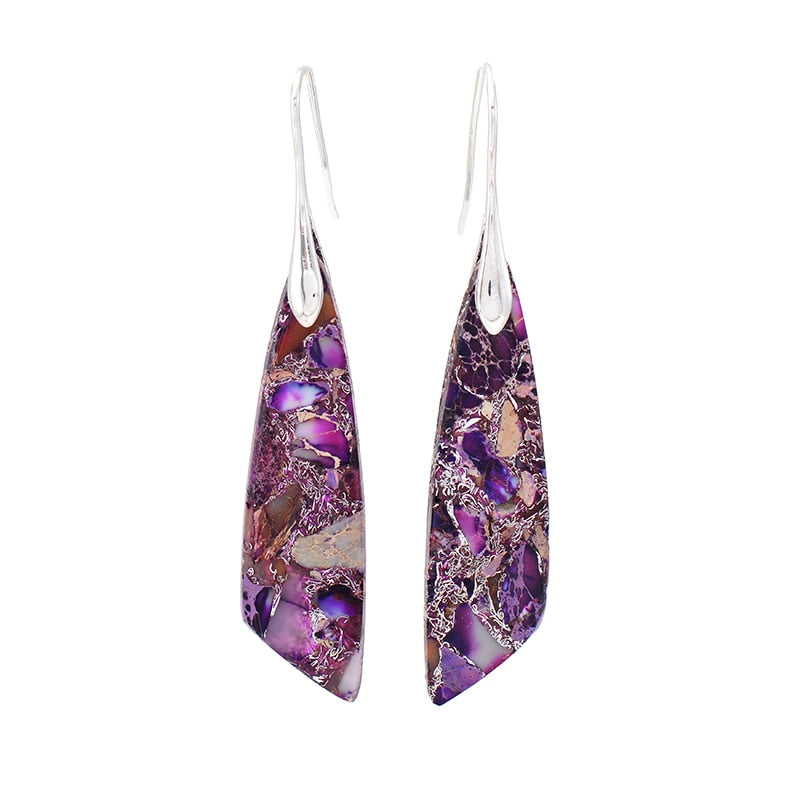 Boucles d'oreilles Zeya en Jaspe Impérial - Violet