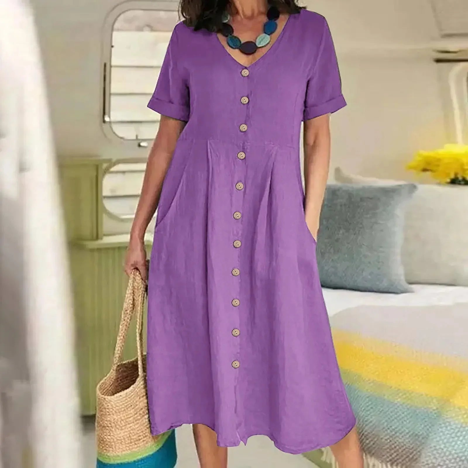 Cavell™ – Robe à Nouer avec Élégance Estivale