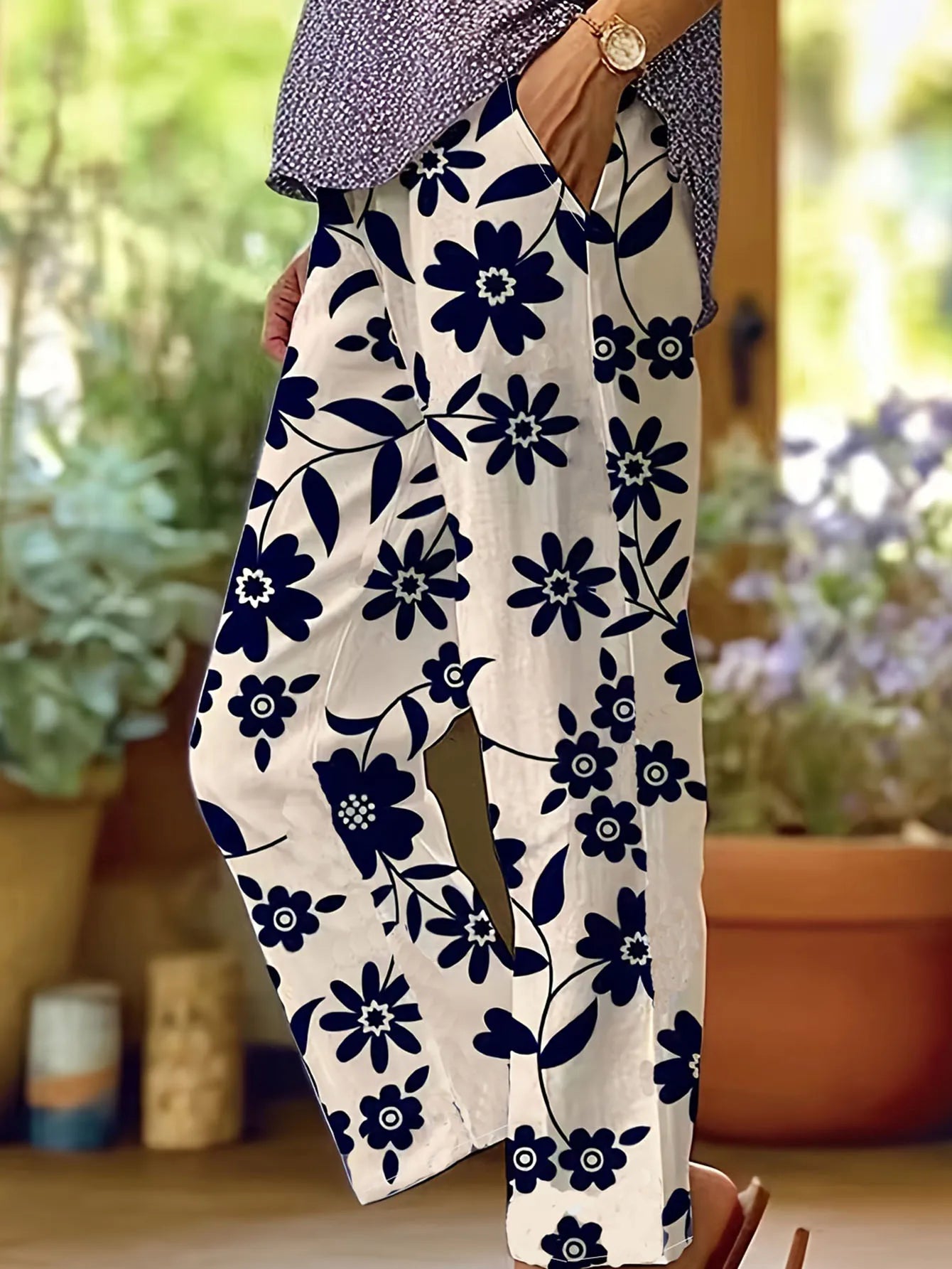 Lavina | Pantalon ample avec un imprimé floral élégant