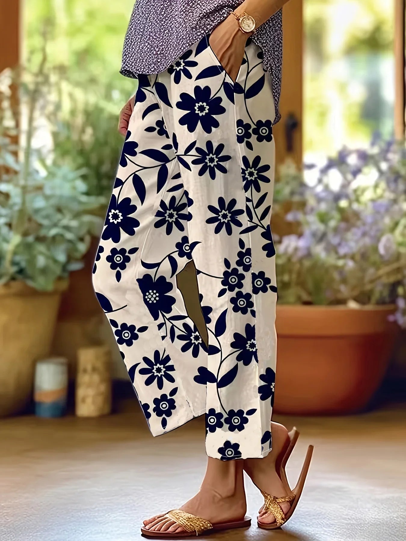 Lavina | Pantalon ample avec un imprimé floral élégant