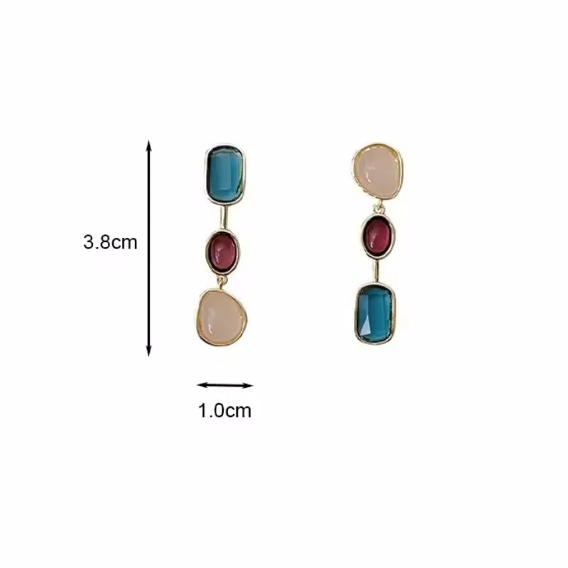 Boucles d'oreilles colorées asymétriques