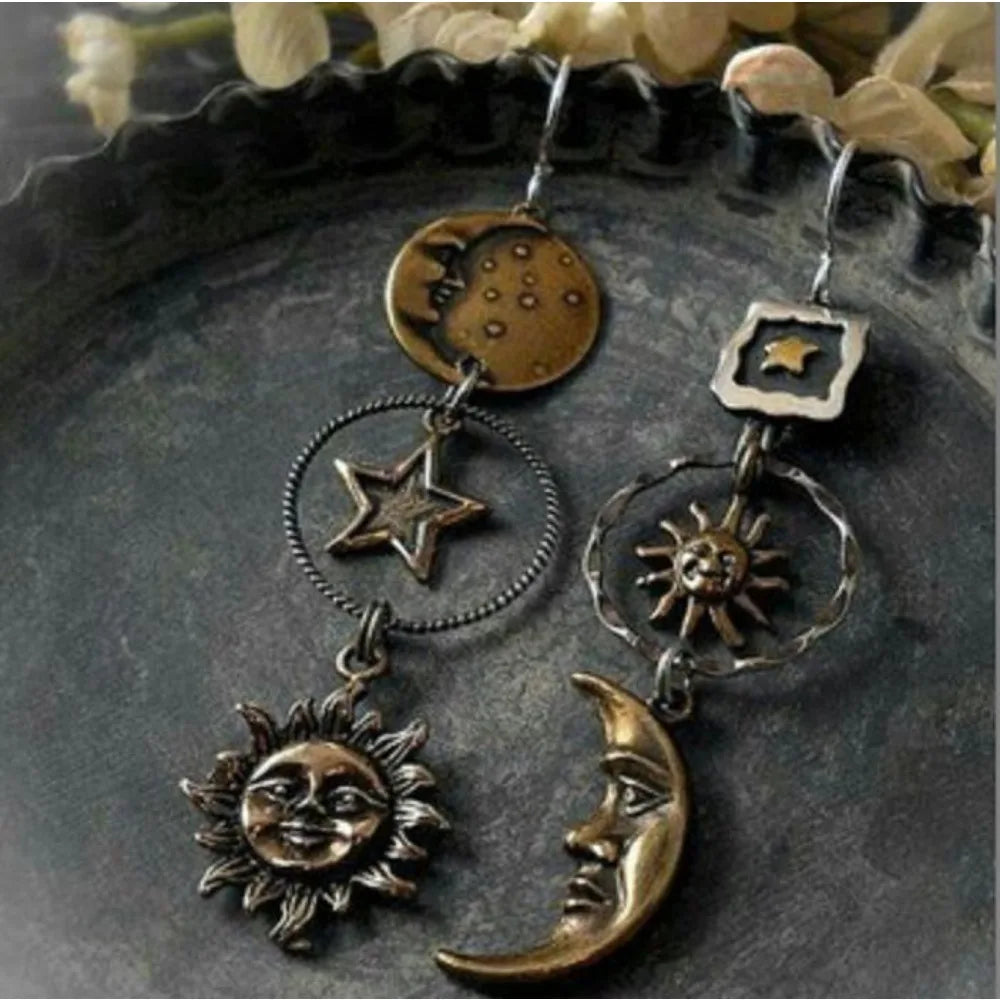 Boucles d'oreilles Vintage Soleil Lune