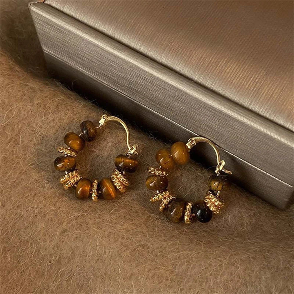 Boucles d'oreilles vintage exquises en or