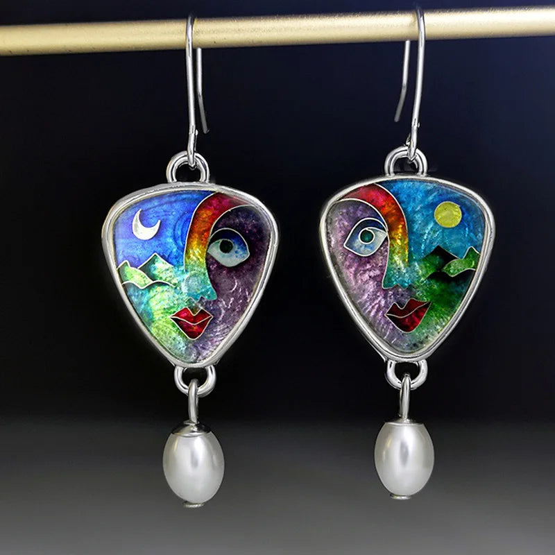 Boucles d'oreilles artistiques vintage
