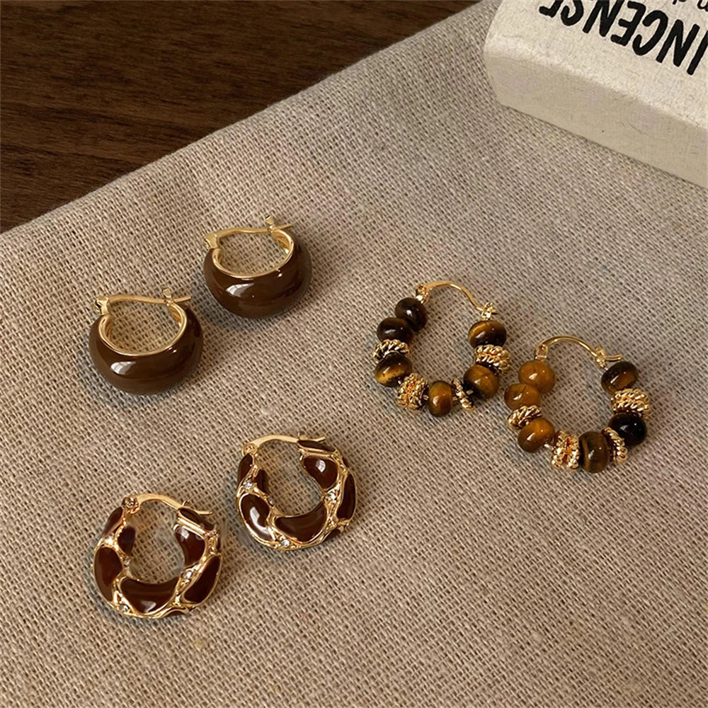 Boucles d'oreilles vintage exquises en or