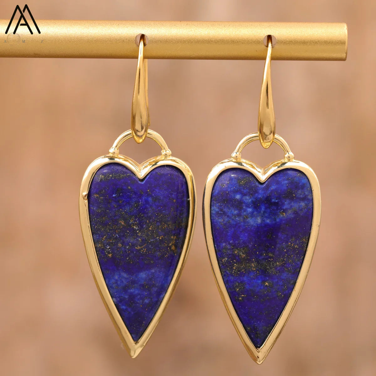 Boucles d'oreilles en pierre cœur classique