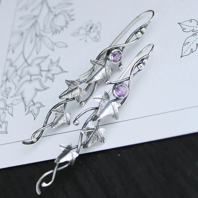 Boucles d'oreilles Elfes en Cristal Bleu