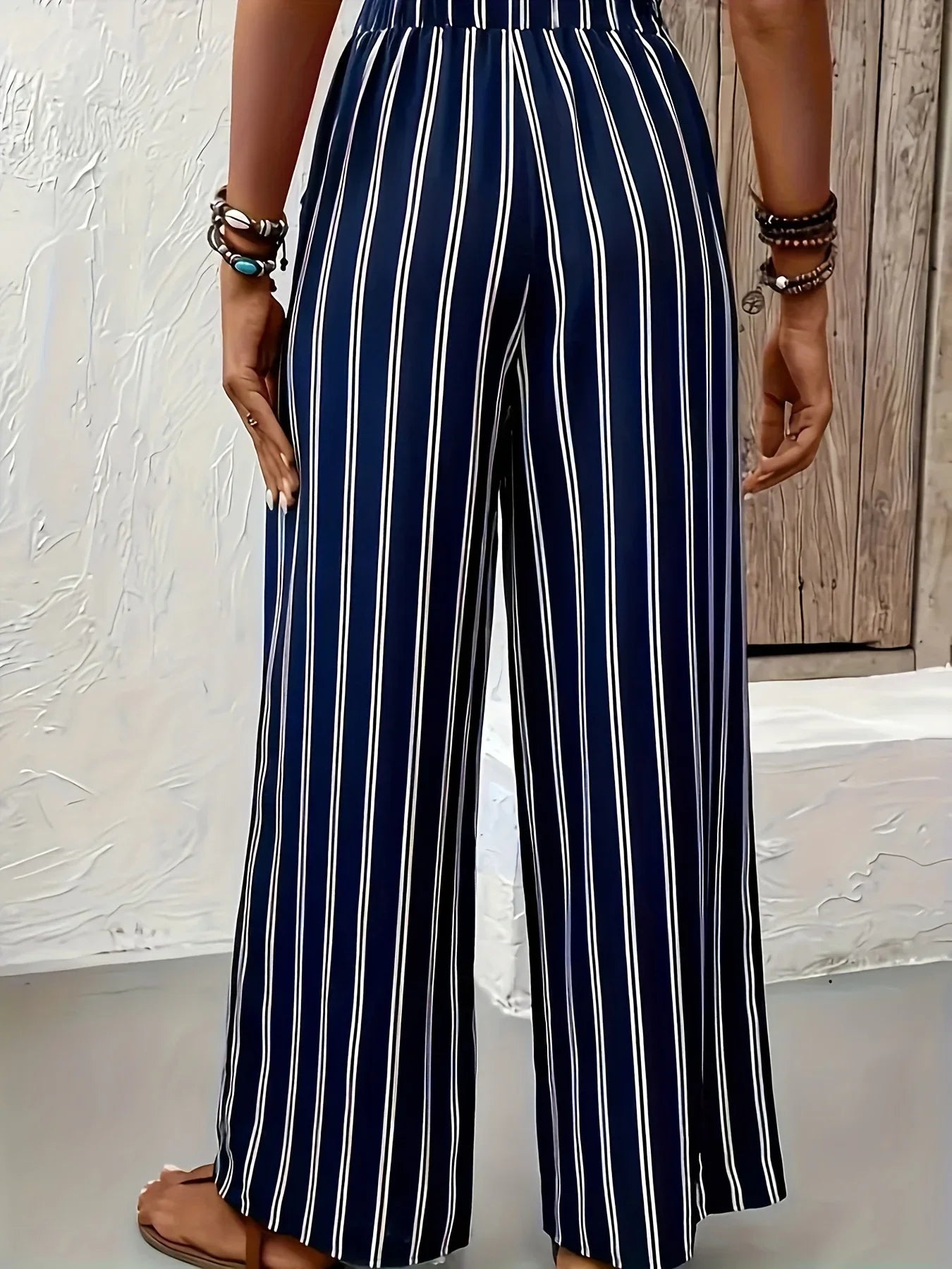 Abby | Pantalon rayé élégant avec jambes larges