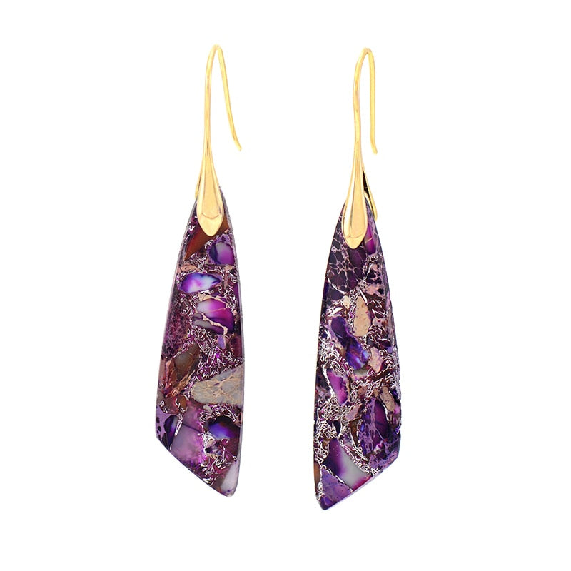 Boucles d'oreilles Zeya en Jaspe Impérial - Violet