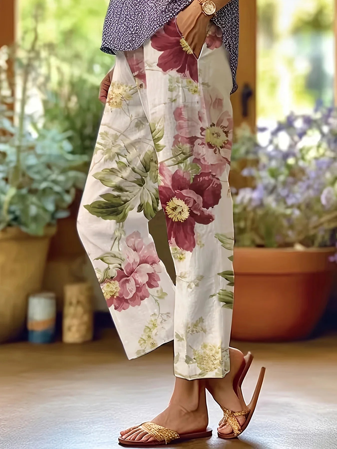 Hailey | Pantalon léger avec imprimé floral
