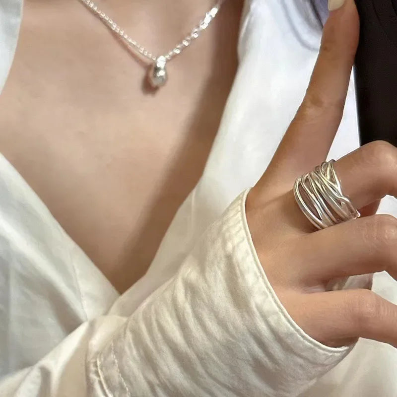 Bague Multi-Fil Argent Ajustable