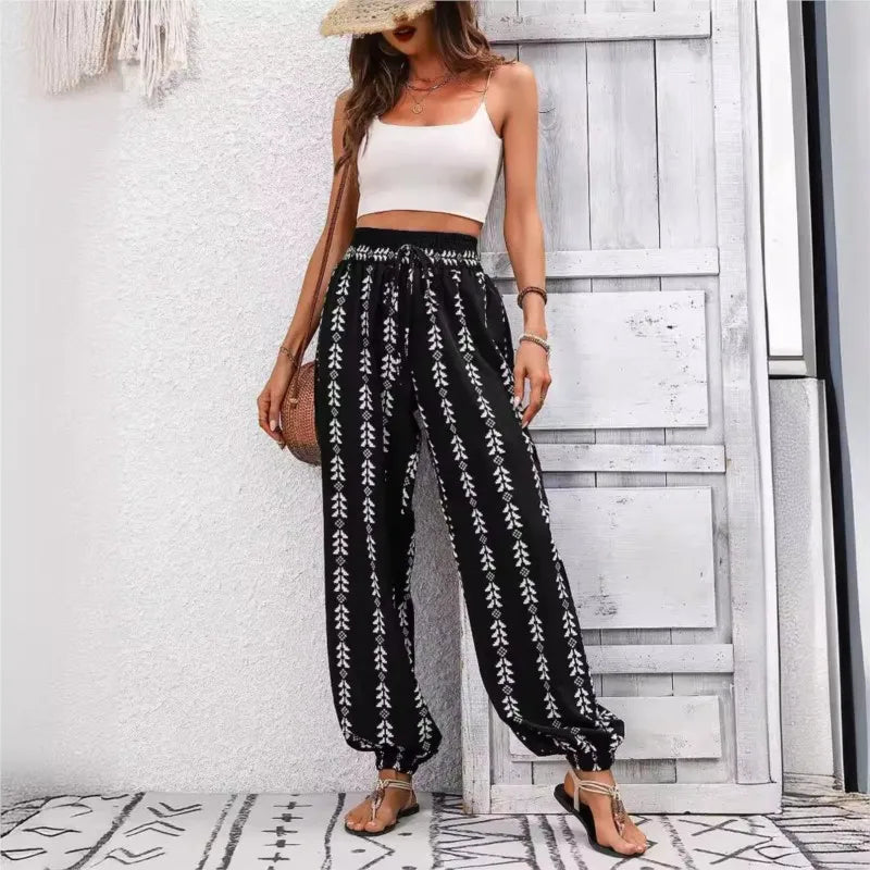 Iris | Pantalon boho léger avec taille élastique