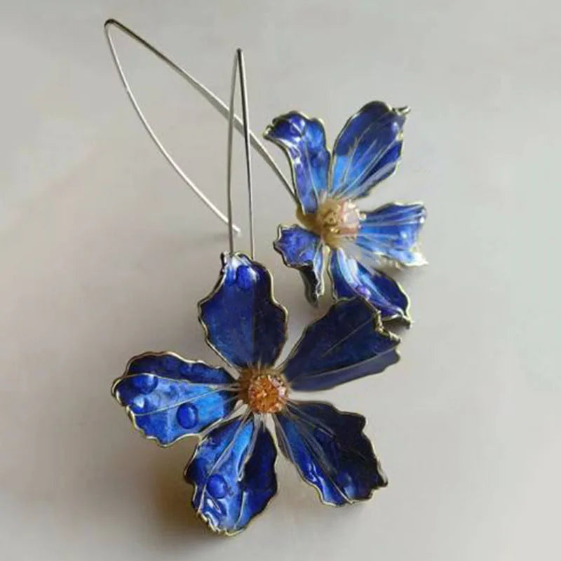 Boucles d'oreilles Fleur Bleue