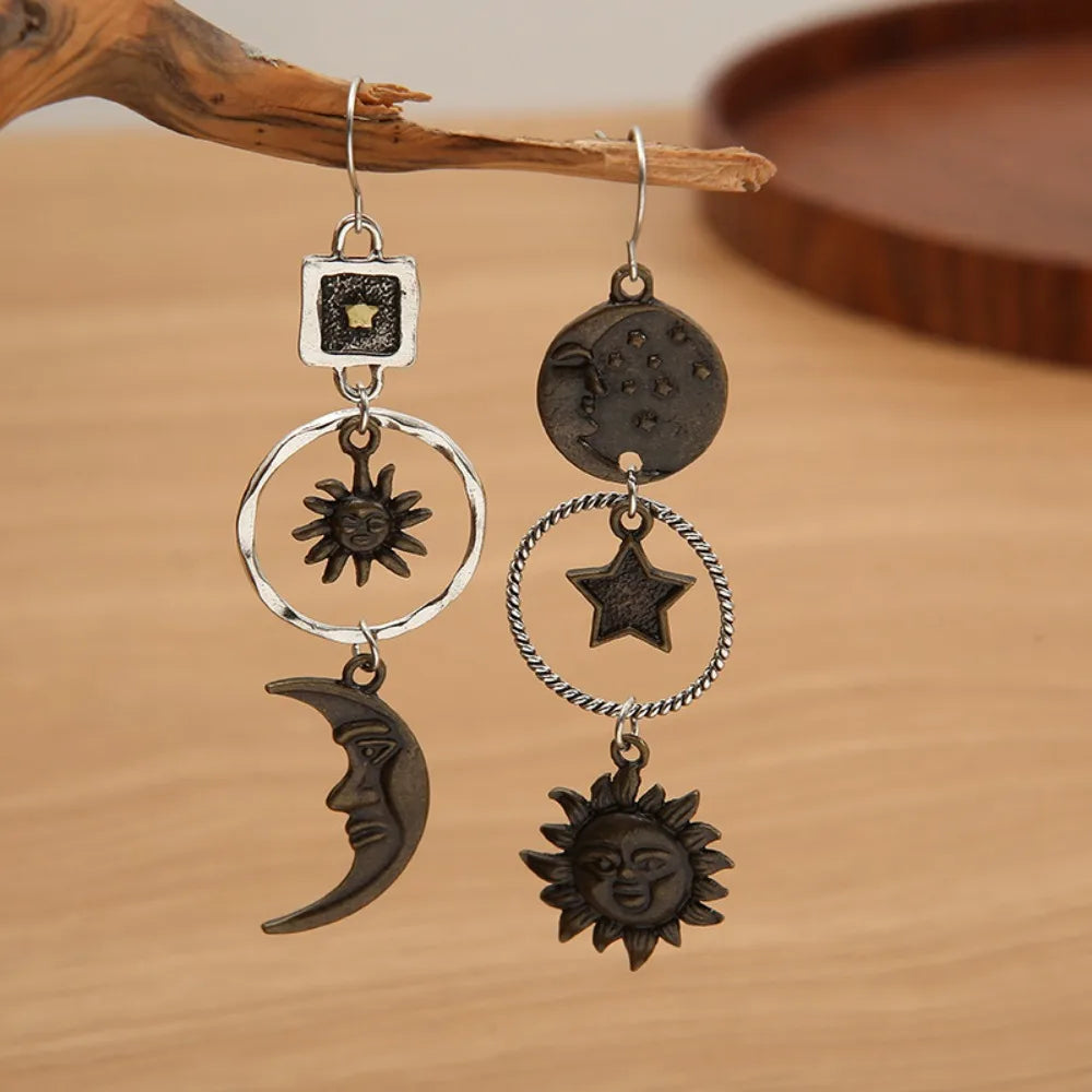 Boucles d'oreilles Vintage Soleil Lune