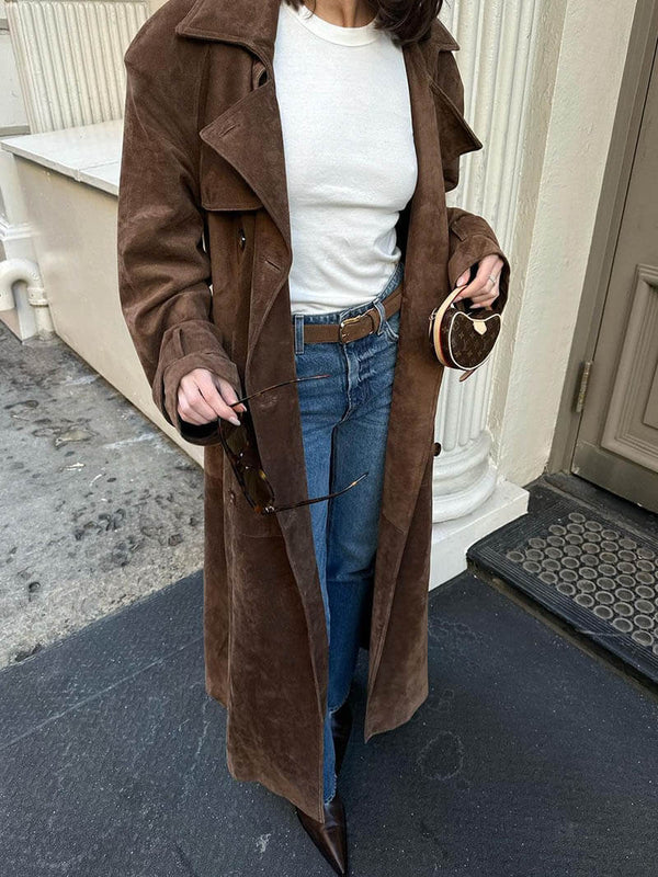 Sophie | Trench-coat élégant en cuir d'agneau