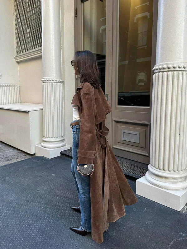 Sophie | Trench-coat élégant en cuir d'agneau