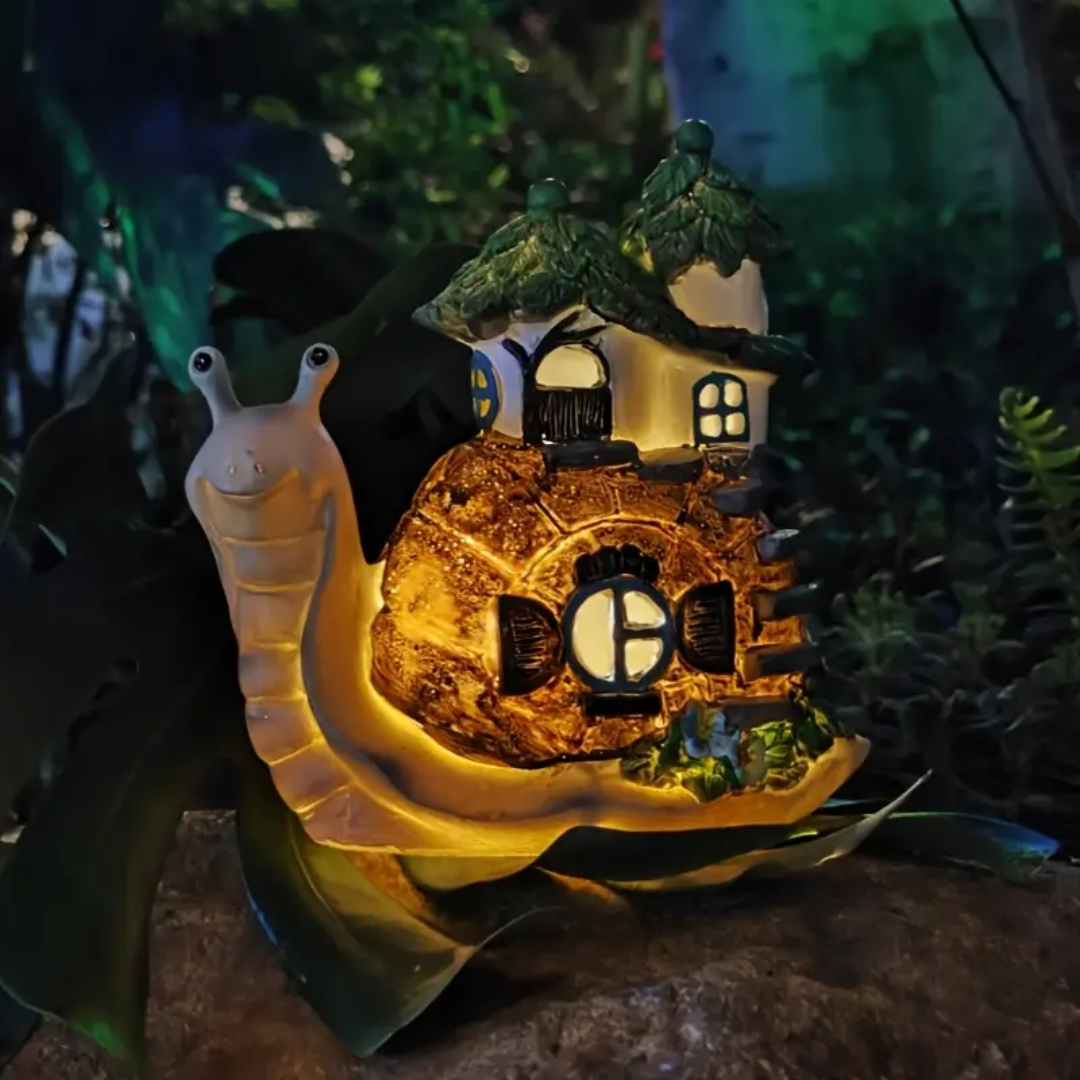 Lampe de Jardin Maison Escargot Solaire