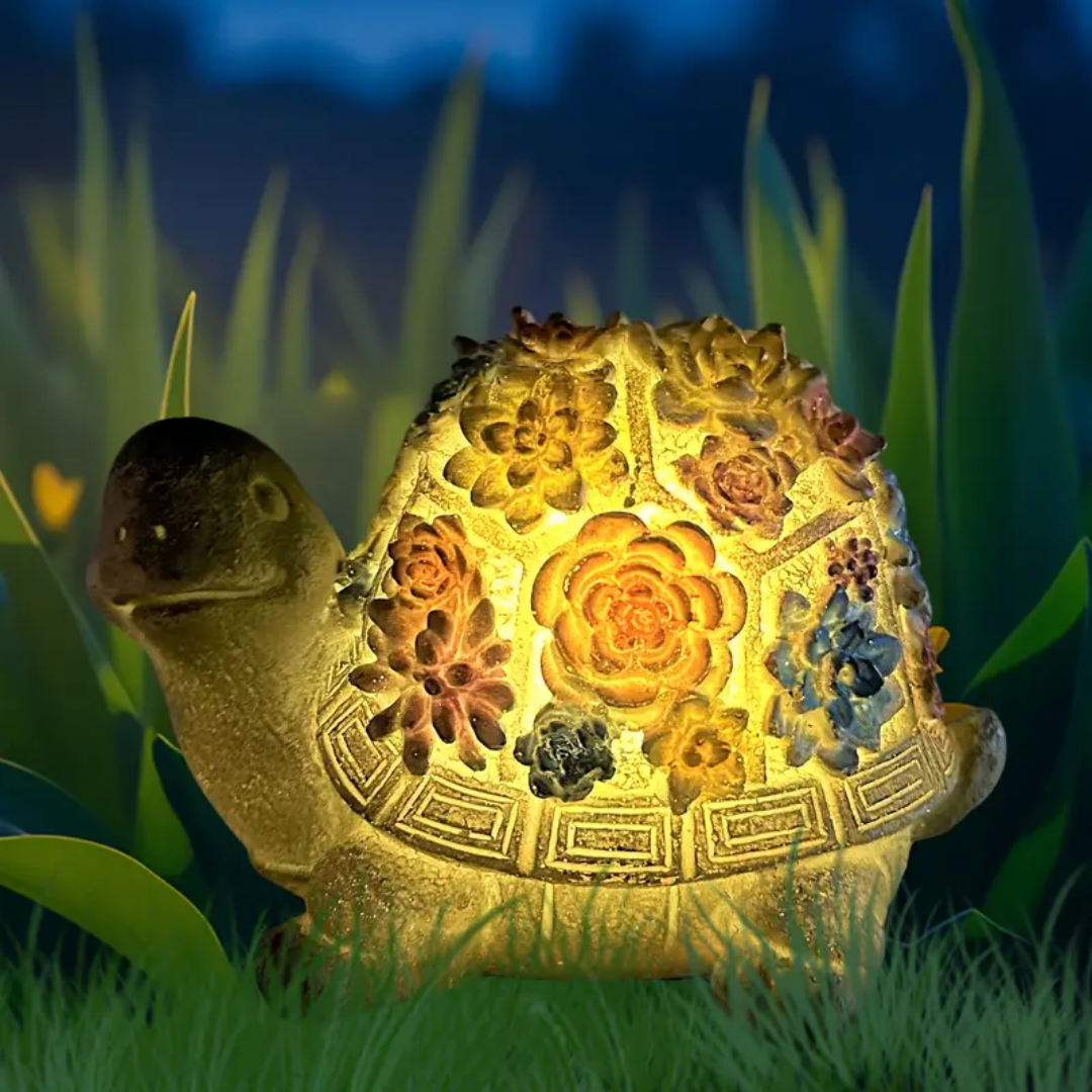 Lampe Tortue de Jardin en Éclairé