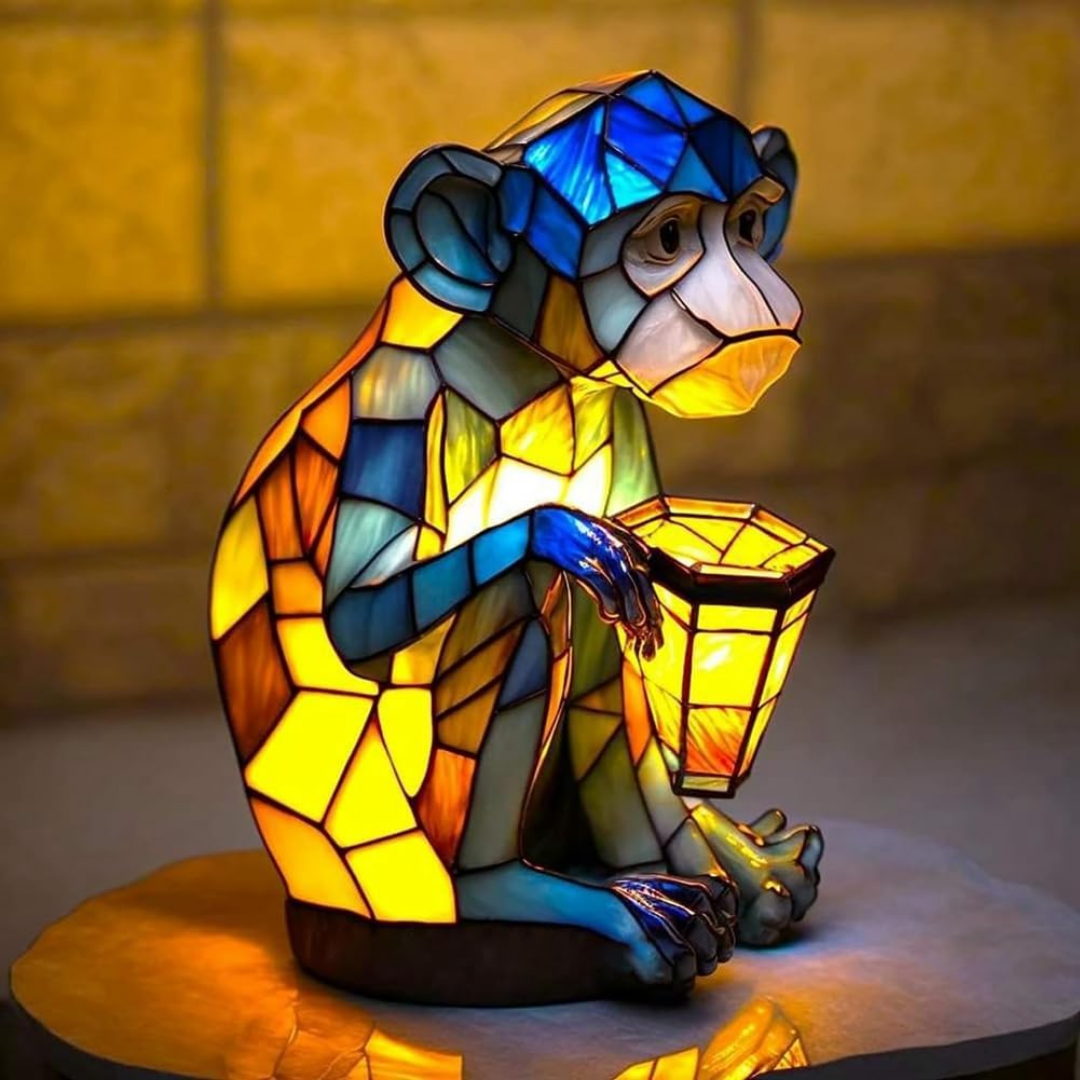 Lampe en teinté de singe avec lanterne