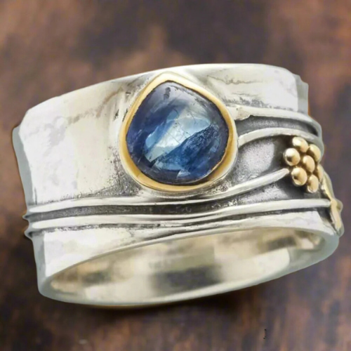 Bohemian Blue Gemstone Meditation Ring