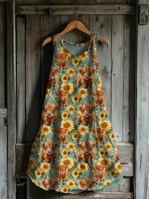 Robe Débardeur Imprimé Vache des Highlands