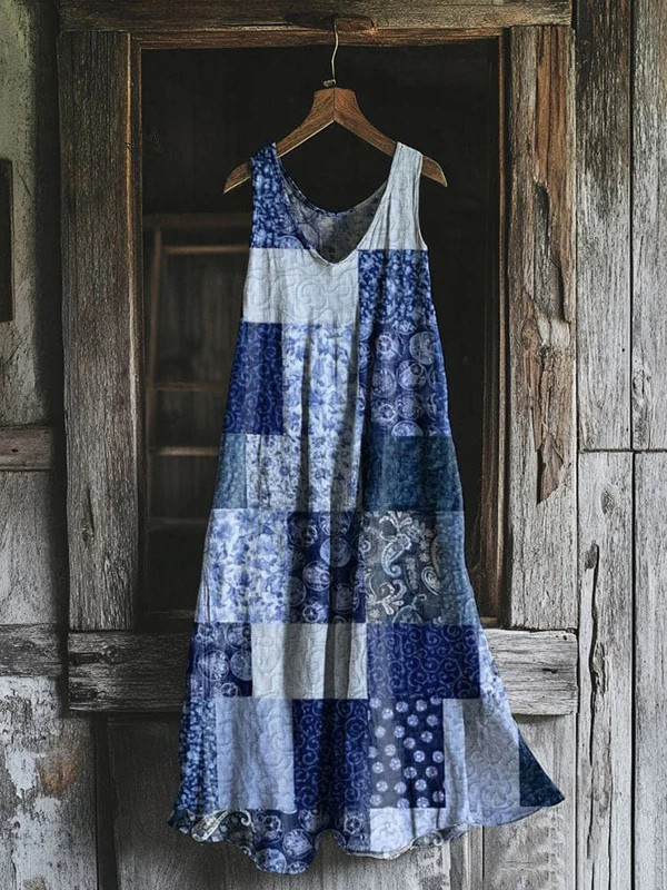 Robe Tank Art Patchwork Vintage