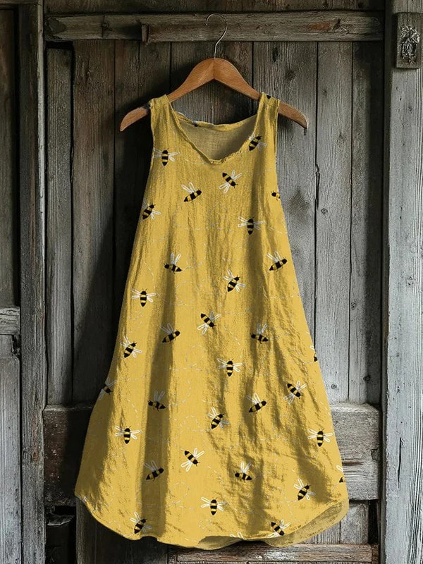 Robe Tank Imprimé Abeilles Volantes